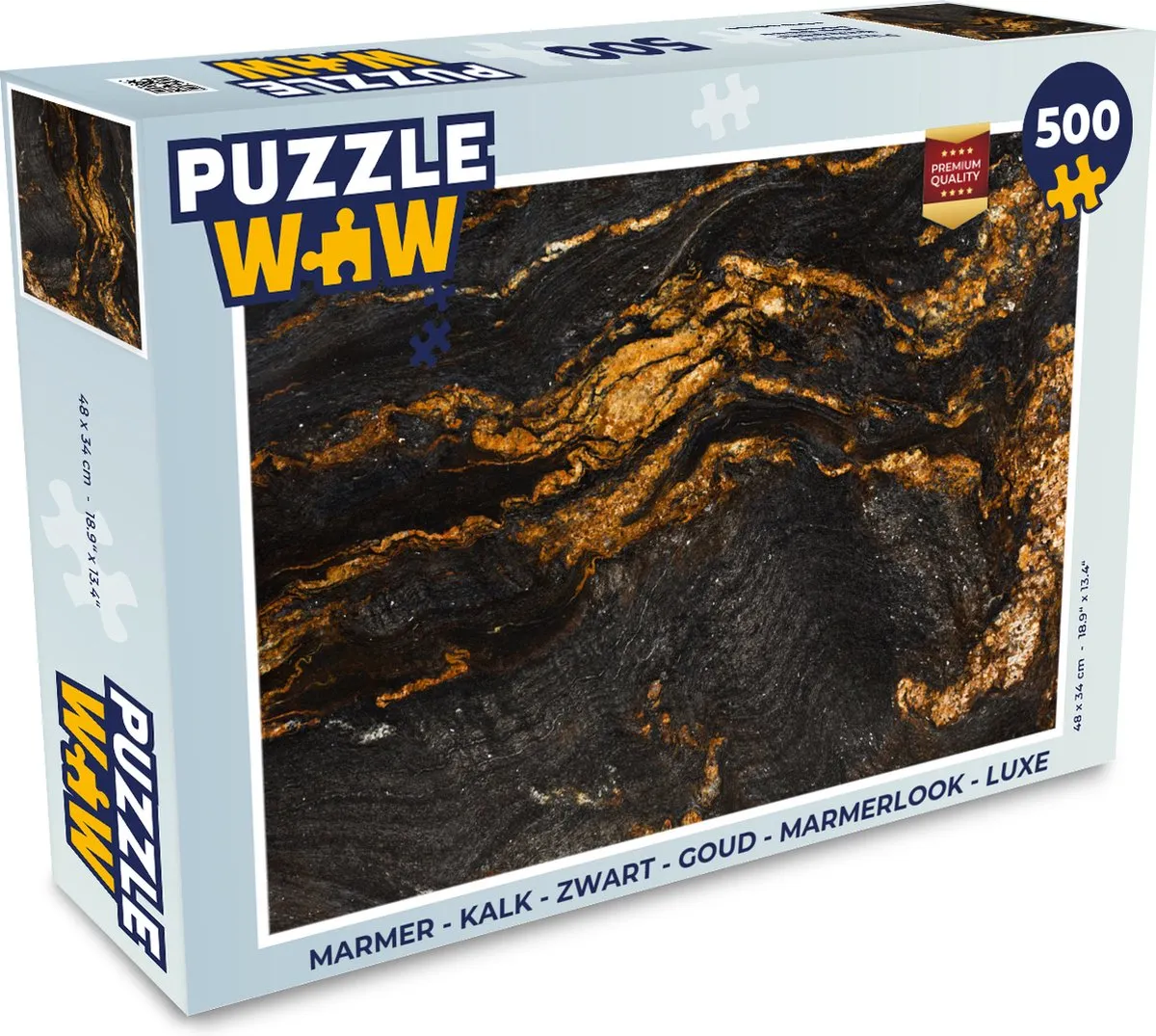 PuzzleWow Marmerlook Legpuzzel 500 Stuks - Multicolor