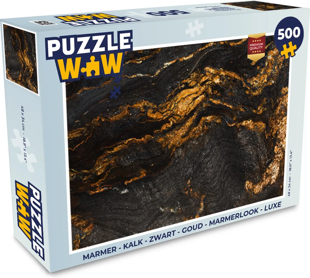 PuzzleWow Marmerlook Legpuzzel 500 Stuks - Multicolor