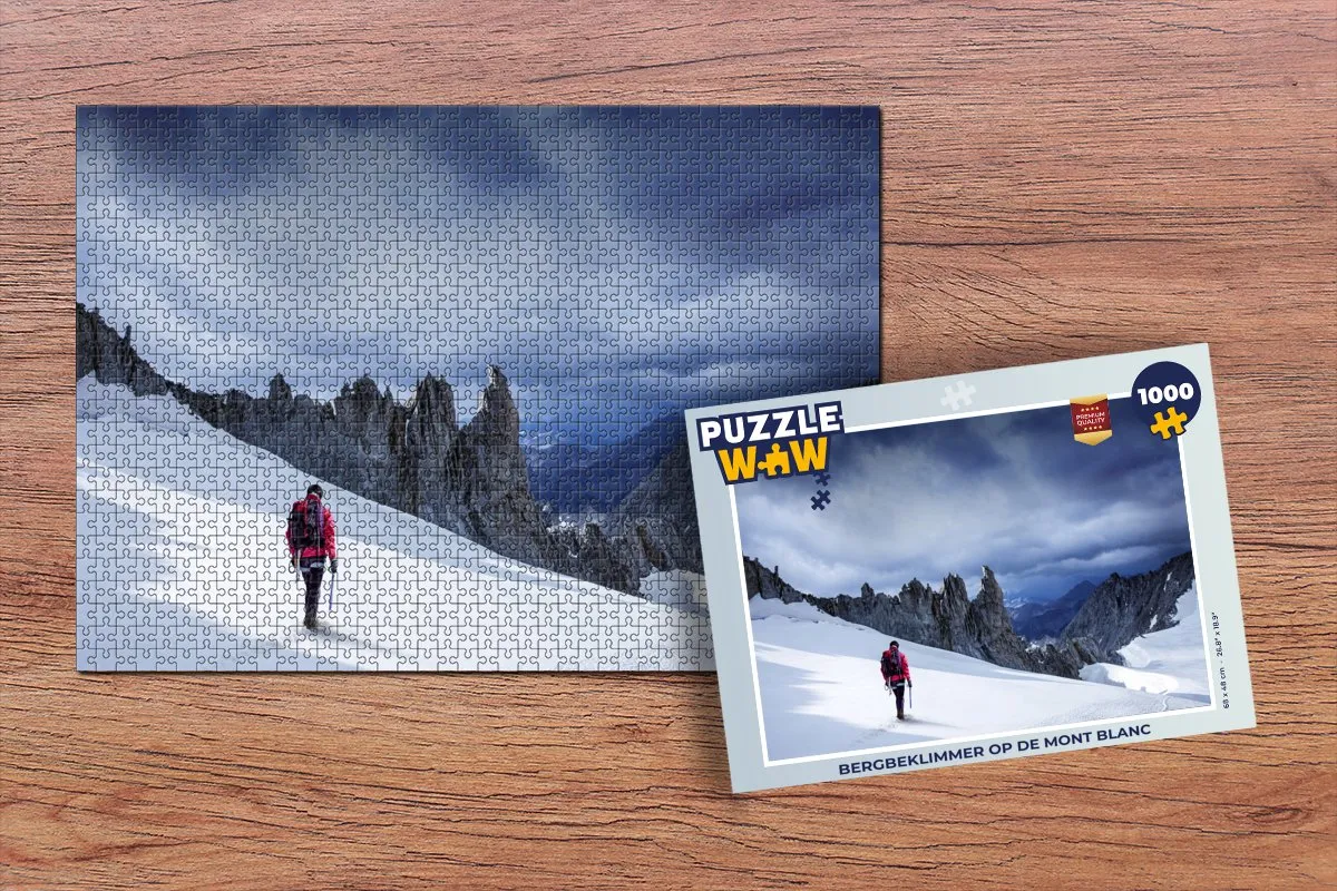PuzzleWow Bergbeklimmer op de Mont Blanc Legpuzzel 1000 Stuks - Multicolor