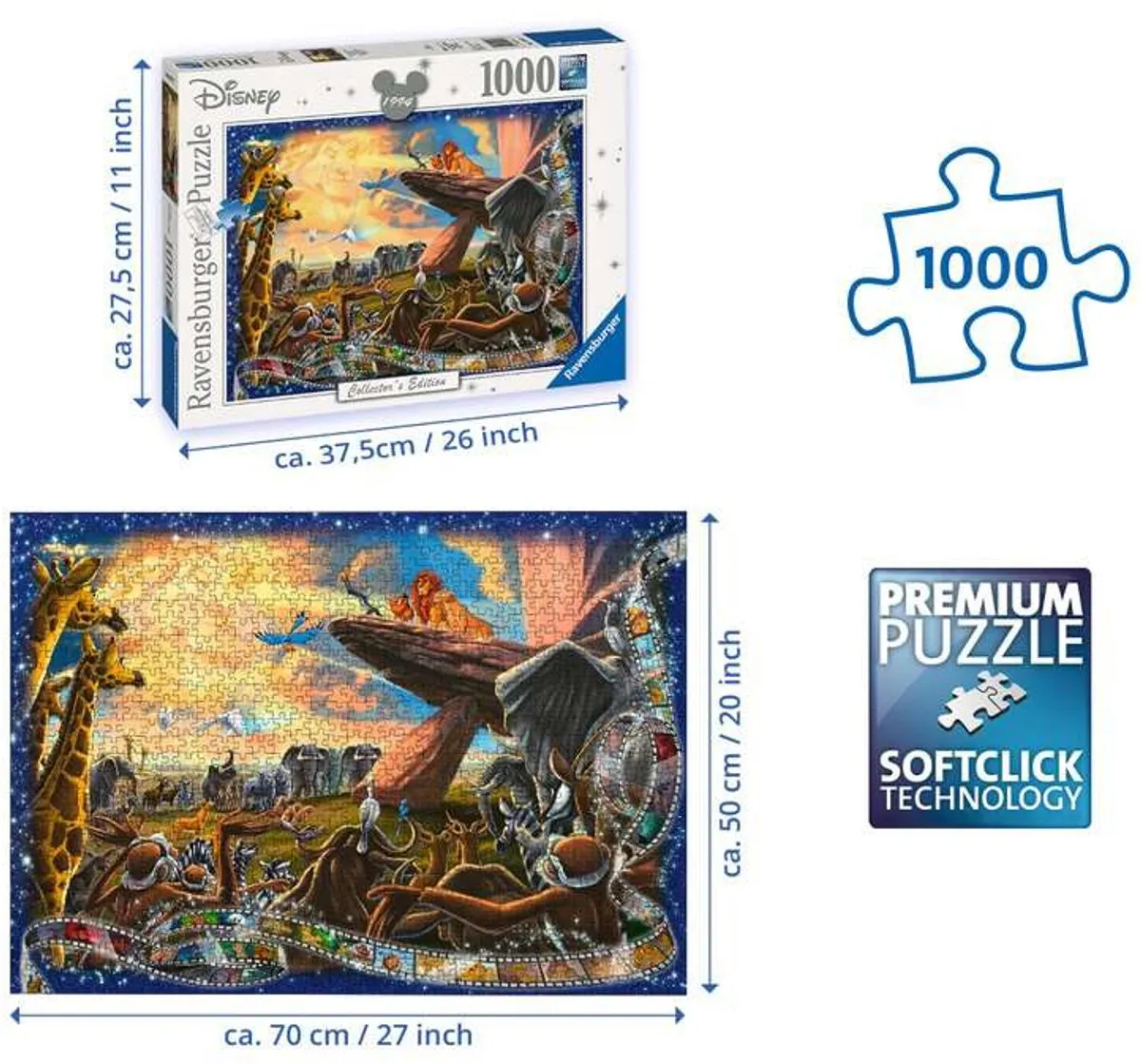 Ravensburger Disney The Lion King Legpuzzel 1000 Stuks - Multicolor