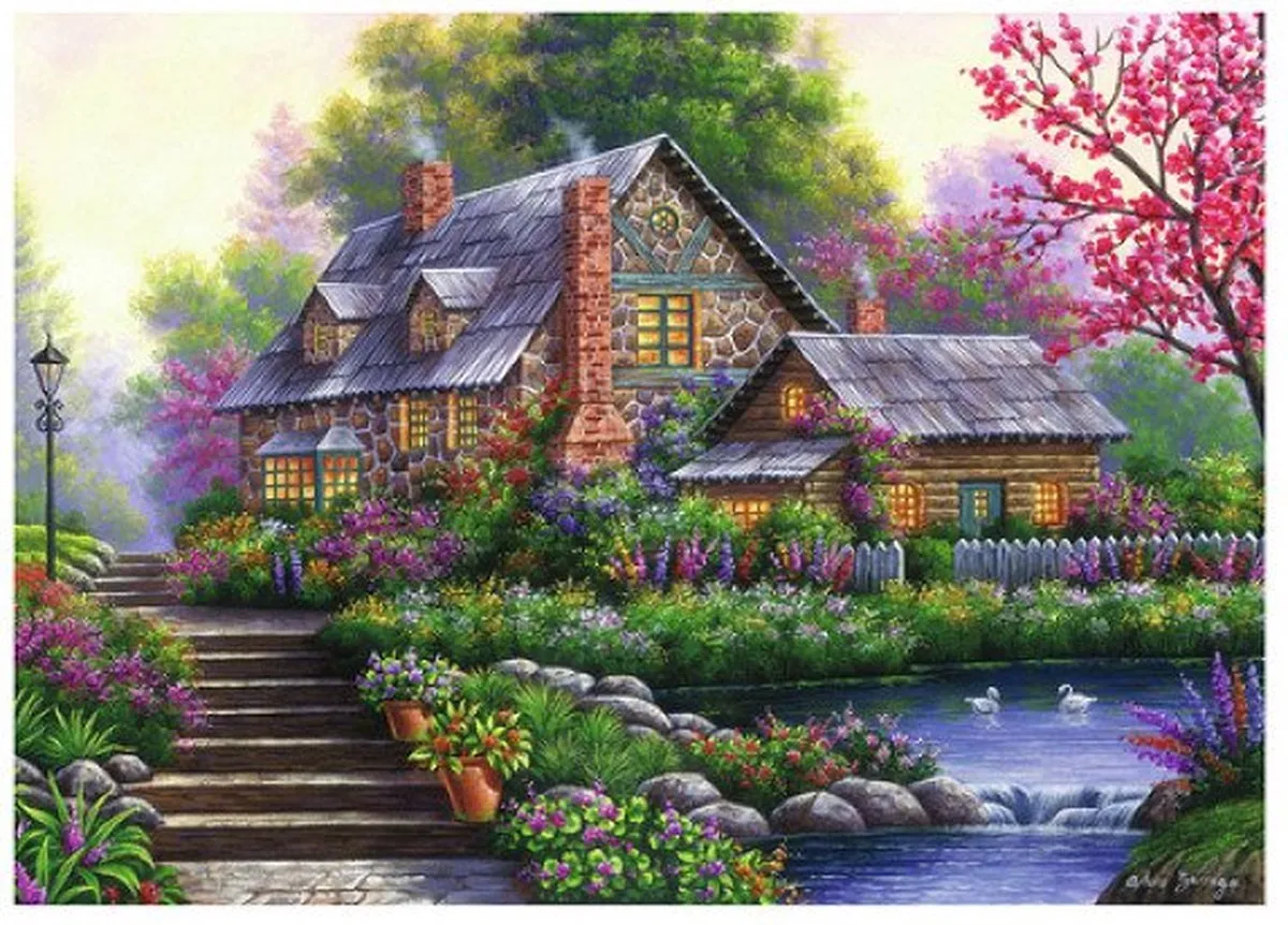 Ravensburger Romantische Cottage Puzzel 1000 Stuks - afbeelding 6 van 6