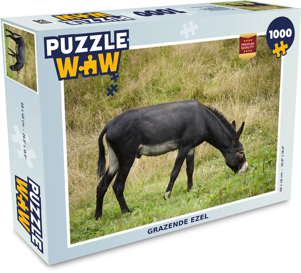 PuzzleWow Grazende Ezel Legpuzzel 1000 Stuks - Multicolor