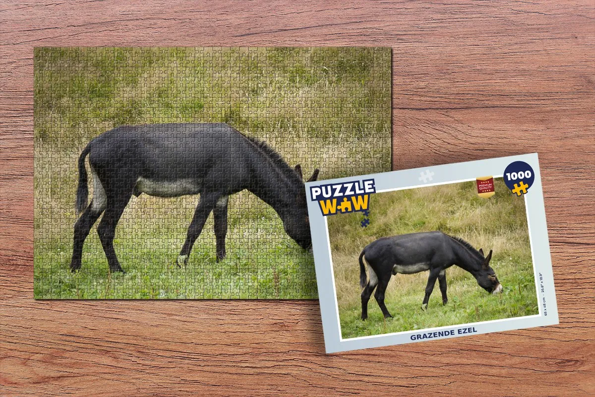 PuzzleWow Grazende Ezel Legpuzzel 1000 Stuks - Multicolor