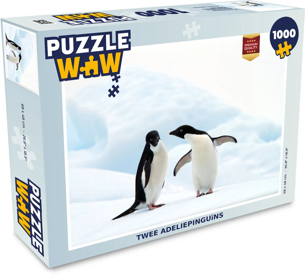 PuzzleWow Legpuzzel Twee Adeliepinguïns 1000 Stuks - Multicolor