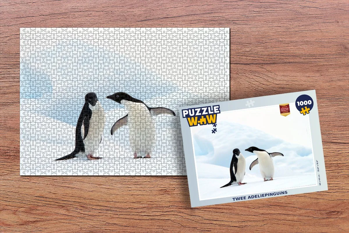PuzzleWow Legpuzzel Twee Adeliepinguïns 1000 Stuks - Multicolor