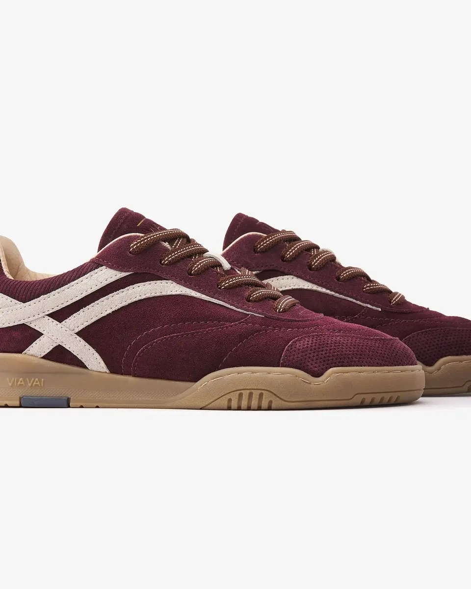 VIA VAI Kris Dante Sneakers Dames - Bordeaux - Leer