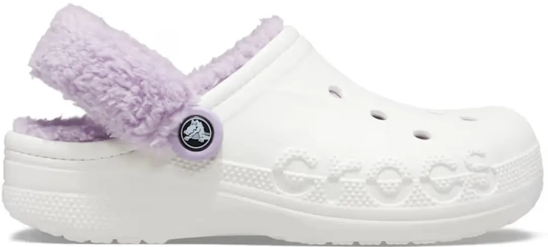 Crocs Baya Lined Fuzz Strap Clog White/Lavender 48/49 US M13