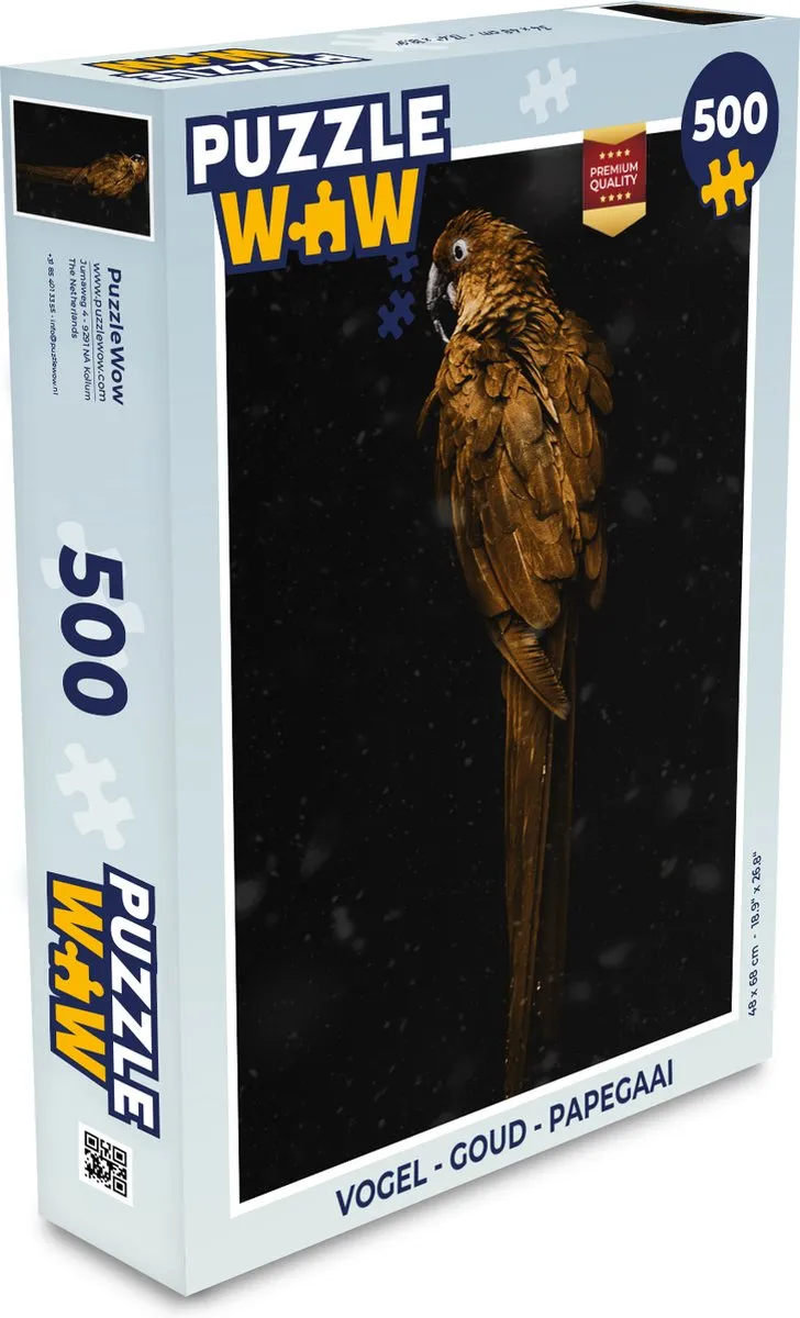 PuzzleWow Vogel Papegaai Legpuzzel 500 Stuks - Multicolor