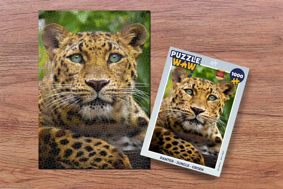 PuzzleWow Panter Jungle Legpuzzel 1000 Stuks - Multicolor