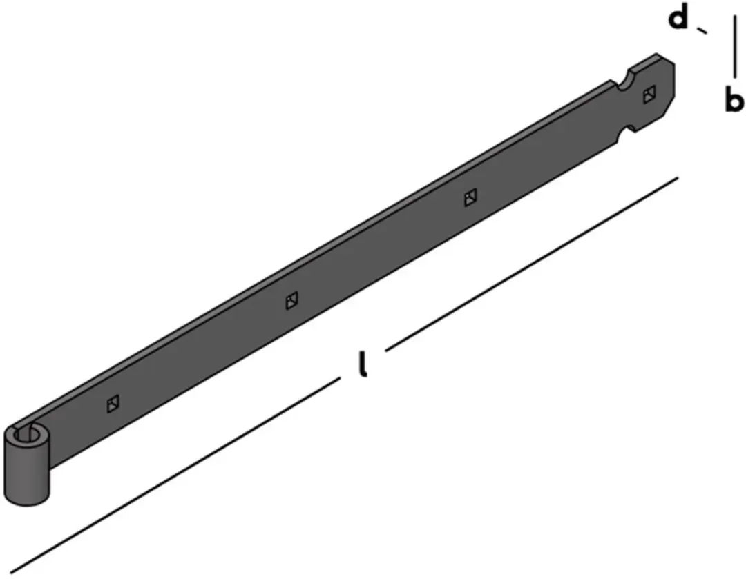 GB Heng Duimmet Vierkante Gaten 600mm - Zwart - afbeelding 2 van 6