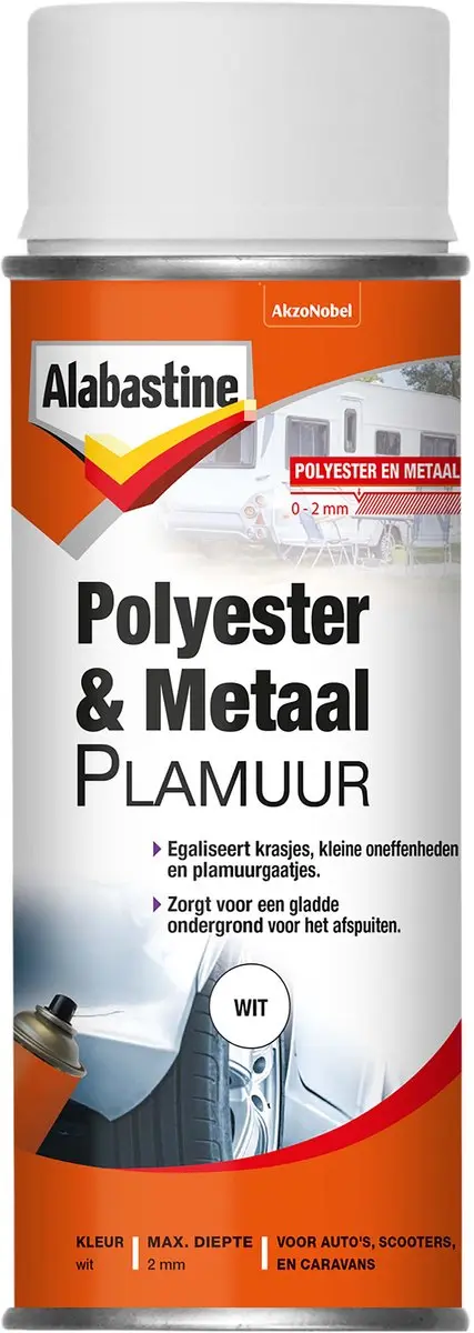 Alabastine Polyester & Metaal Plamuur Spuitbus 400ml