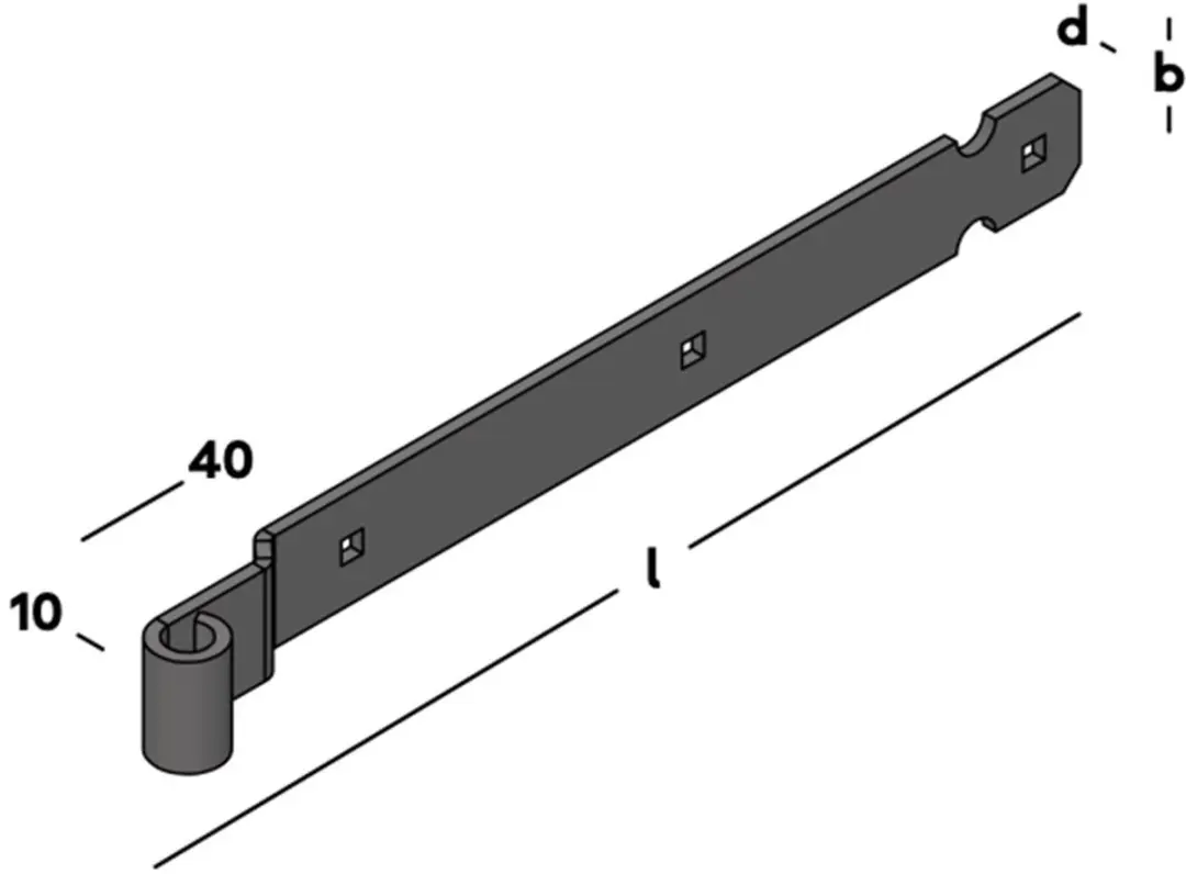 GB Duimmet Vierkante Gaten 400mm - Zwart - afbeelding 2 van 4