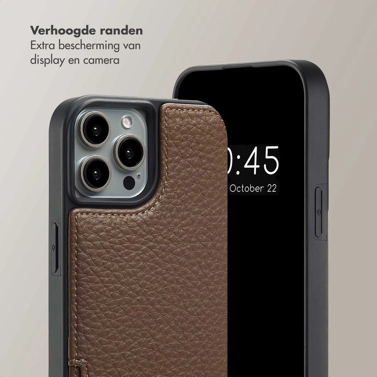 Selencia Hoesje iPhone 15 Pro - Mocha Brown - 2 Pasjes