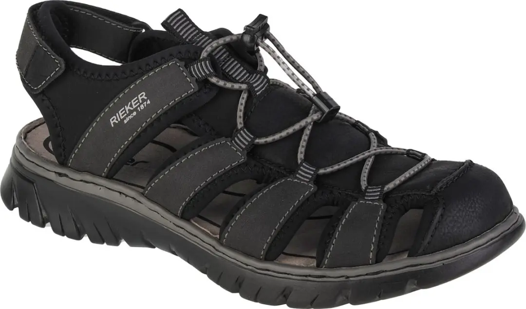 Rieker Sandals 26770-00, Mannen, Zwart, Sandalen, maat: 43