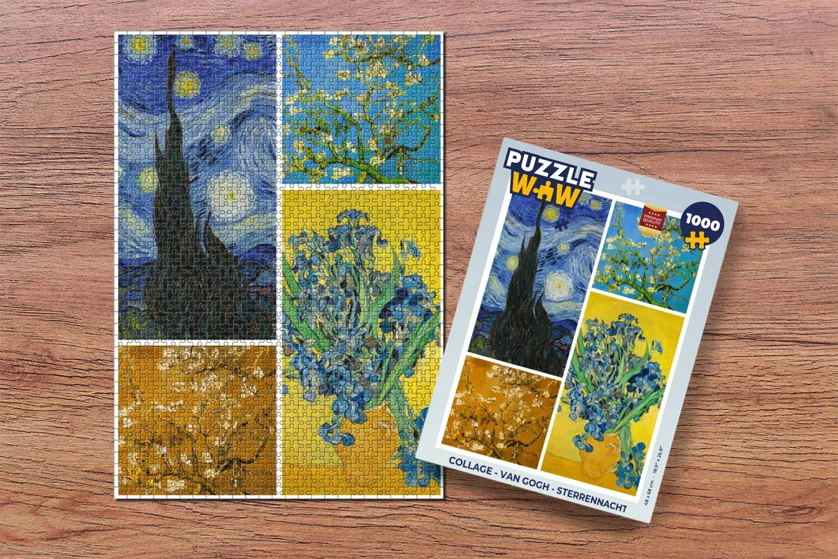 PuzzleWow Van Gogh Sterrennacht Legpuzzel 1000 Stuks - Multicolor