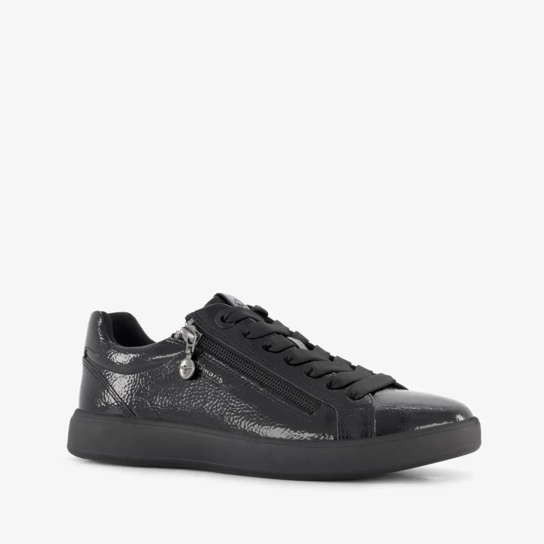 Tamaris dames sneakers zwart lak