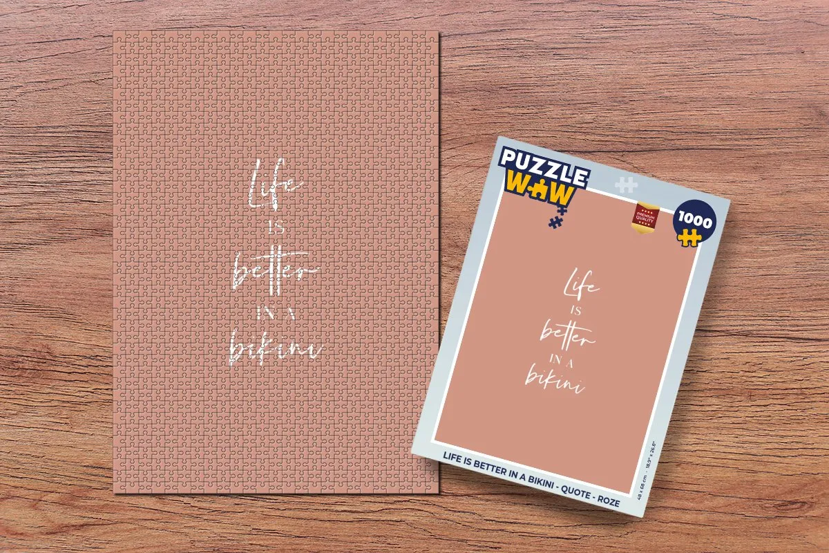 PuzzleWow Life is better in a bikini Legpuzzel 1000 Stuks - Roze