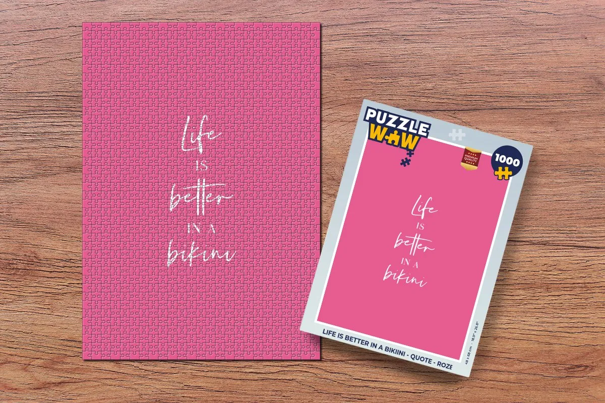 PuzzleWow Life is better in a bikini Legpuzzel 1000 Stuks - Roze