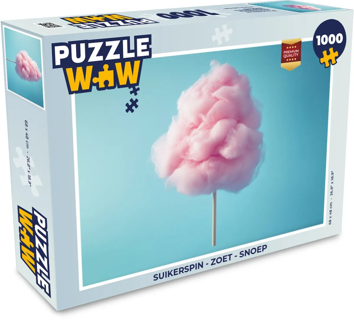 PuzzleWow Suikerspin Legpuzzel 1000 Stuks - Roze/Blauw