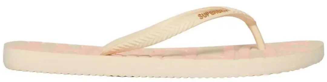 Superdry Core Logo Kinderenlippers 34 - Rice White/Coral - afbeelding 6 van 6