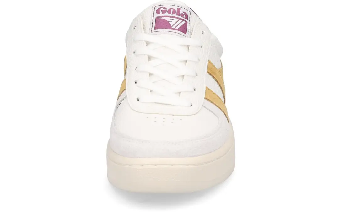 Gola Grandslam Trident Dames Sneaker - Wit/Geel - afbeelding 3 van 6