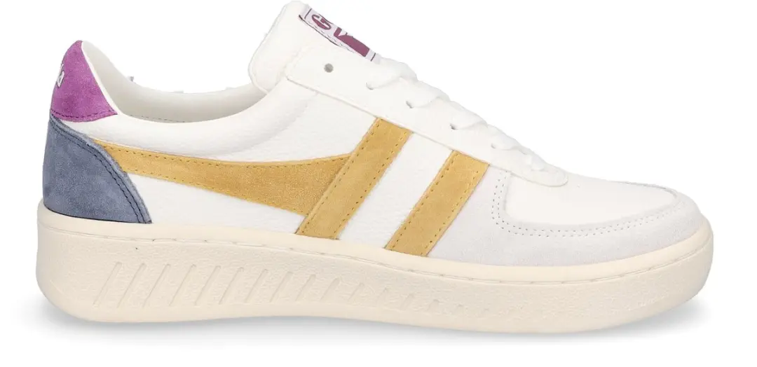 Gola Grandslam Trident Dames Sneaker - Wit/Geel - afbeelding 4 van 6