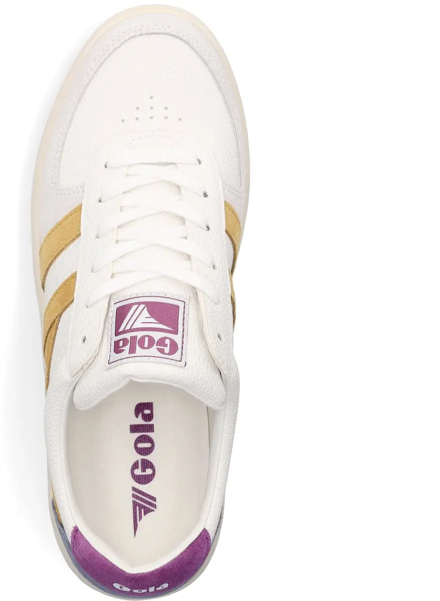 Gola Grandslam Trident Dames Sneaker - Wit/Geel - afbeelding 5 van 6