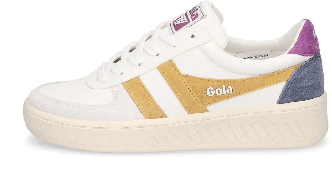 Gola Grandslam Trident Dames Sneaker - Wit/Geel - afbeelding 2 van 6