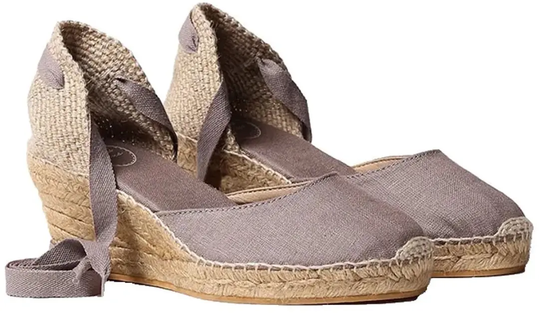 Valenciaanse espadrille met wigvormige zool en nerven