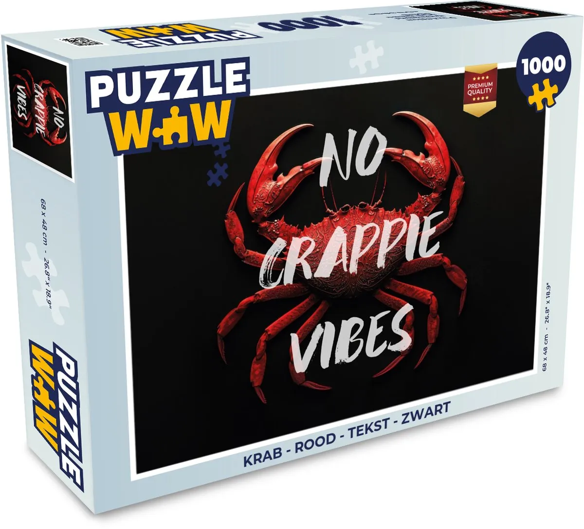 PuzzleWow Krab Legpuzzel 1000 Stuks - Rood/Zwart