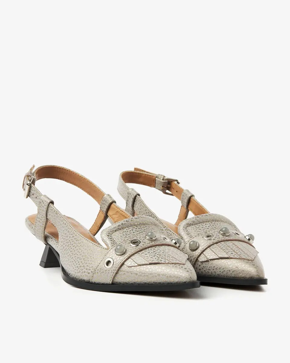 VIA VAI Lea Aileen Slingbacks Dames - Leer Grijs 39
