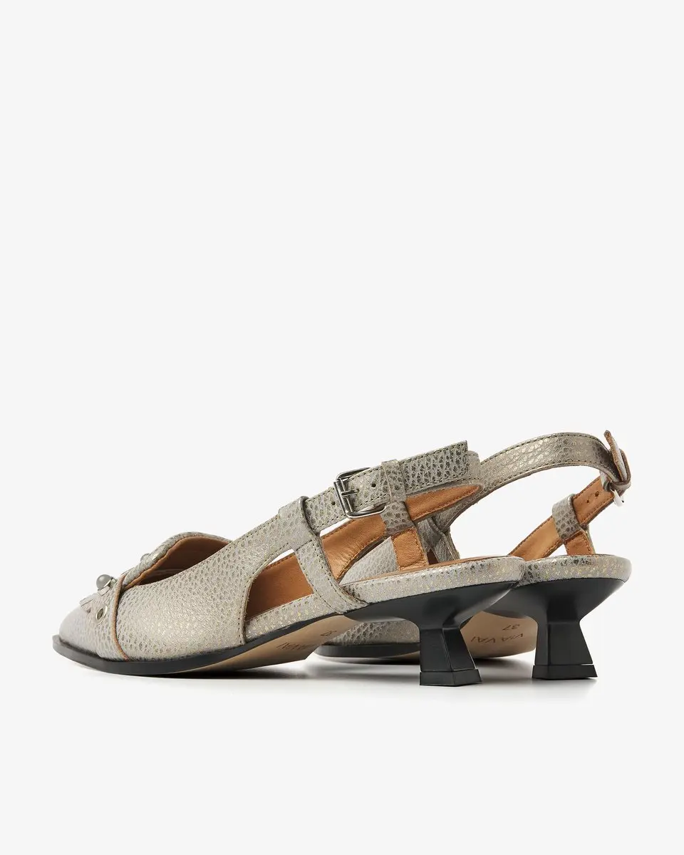 VIA VAI Lea Aileen Slingbacks Dames - Leer Grijs 39