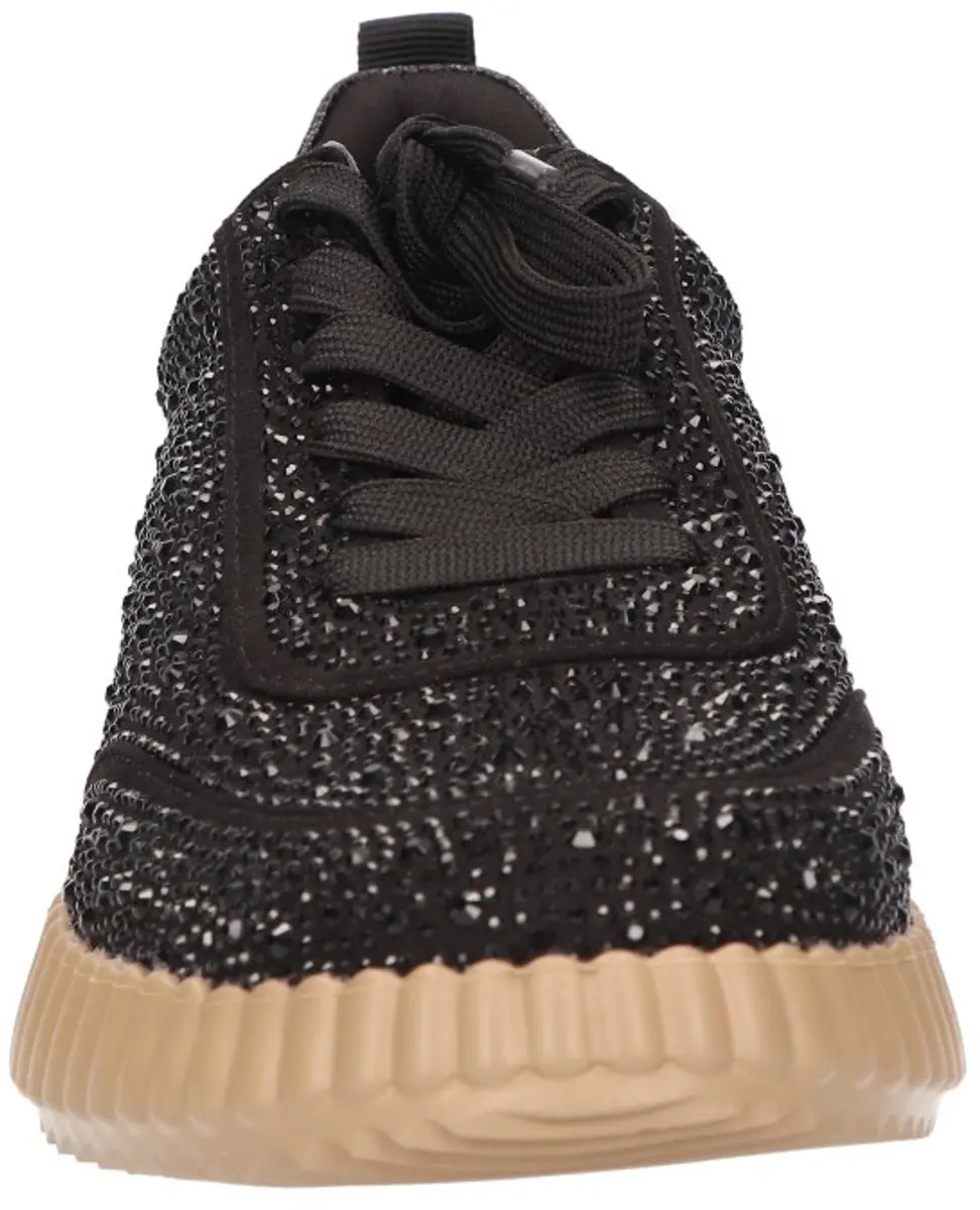 La Strada Sneaker Met Steentjes Zwart Textiel