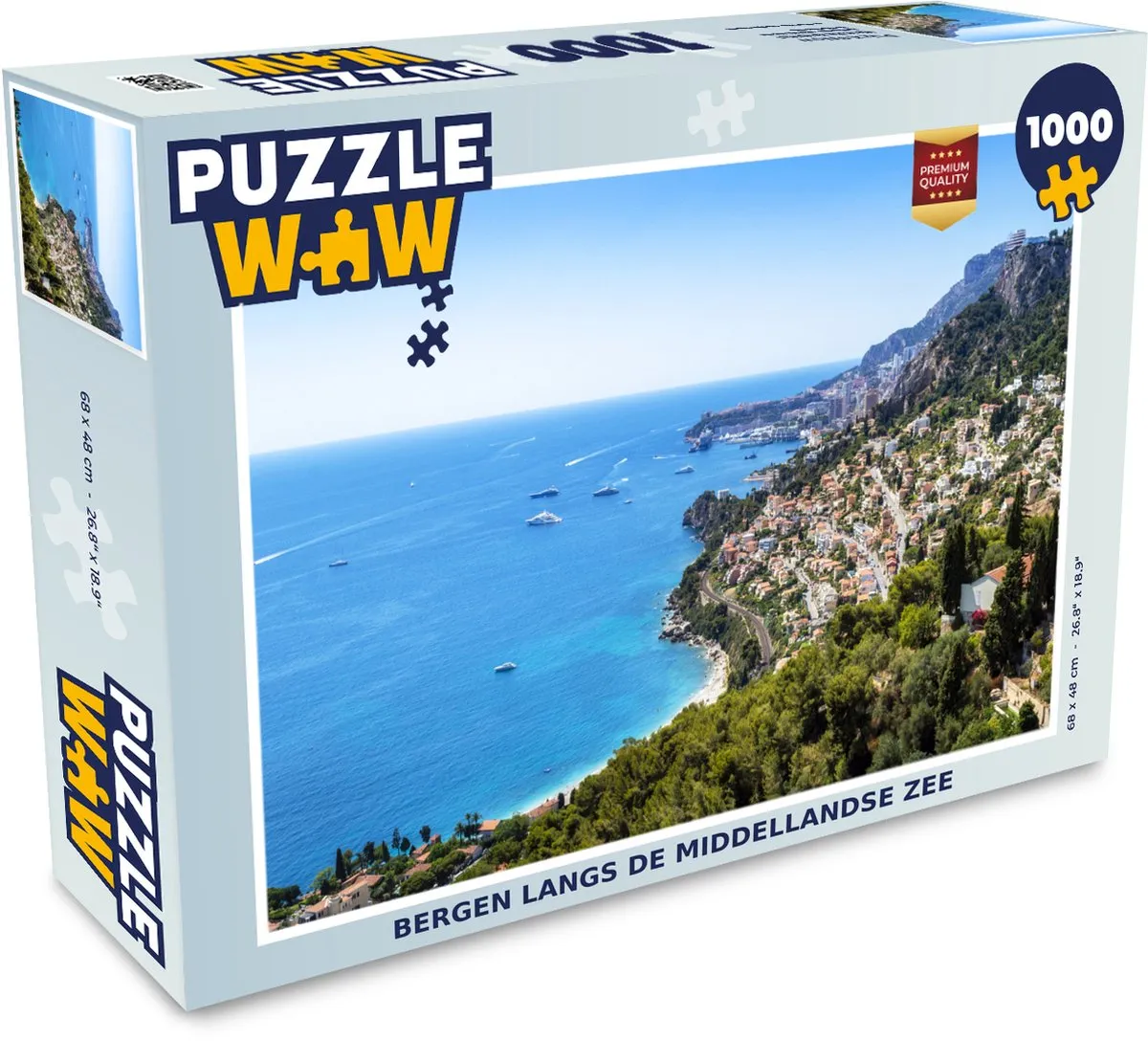 PuzzleWow Legpuzzel 1000 Stuks Berg Zee Stad - Multicolor