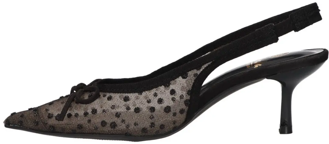 La Strada Slingback Met Glitter Zwart Mesh
