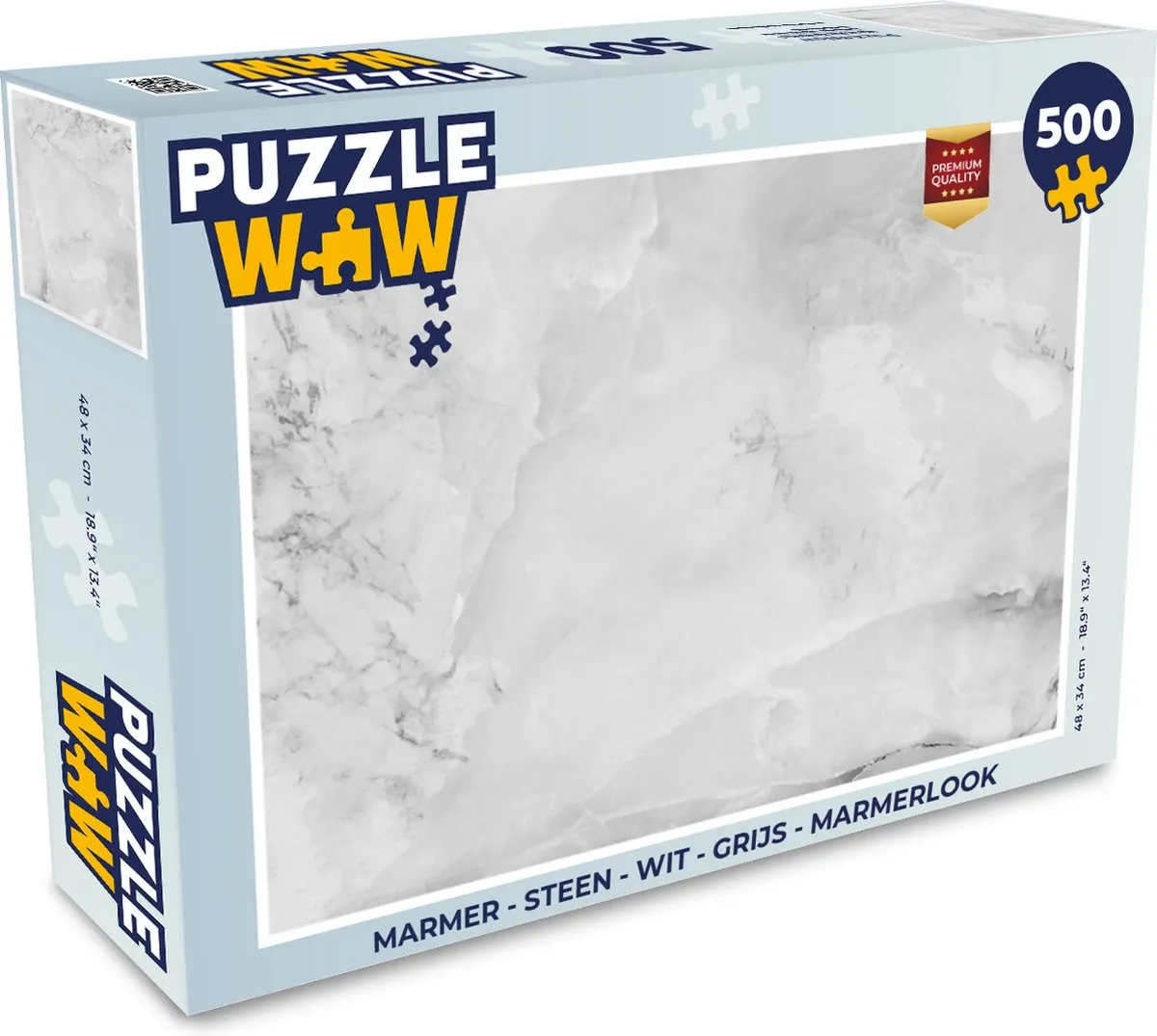 PuzzleWow Marmerlook Legpuzzel 500 Stuks - Multicolor