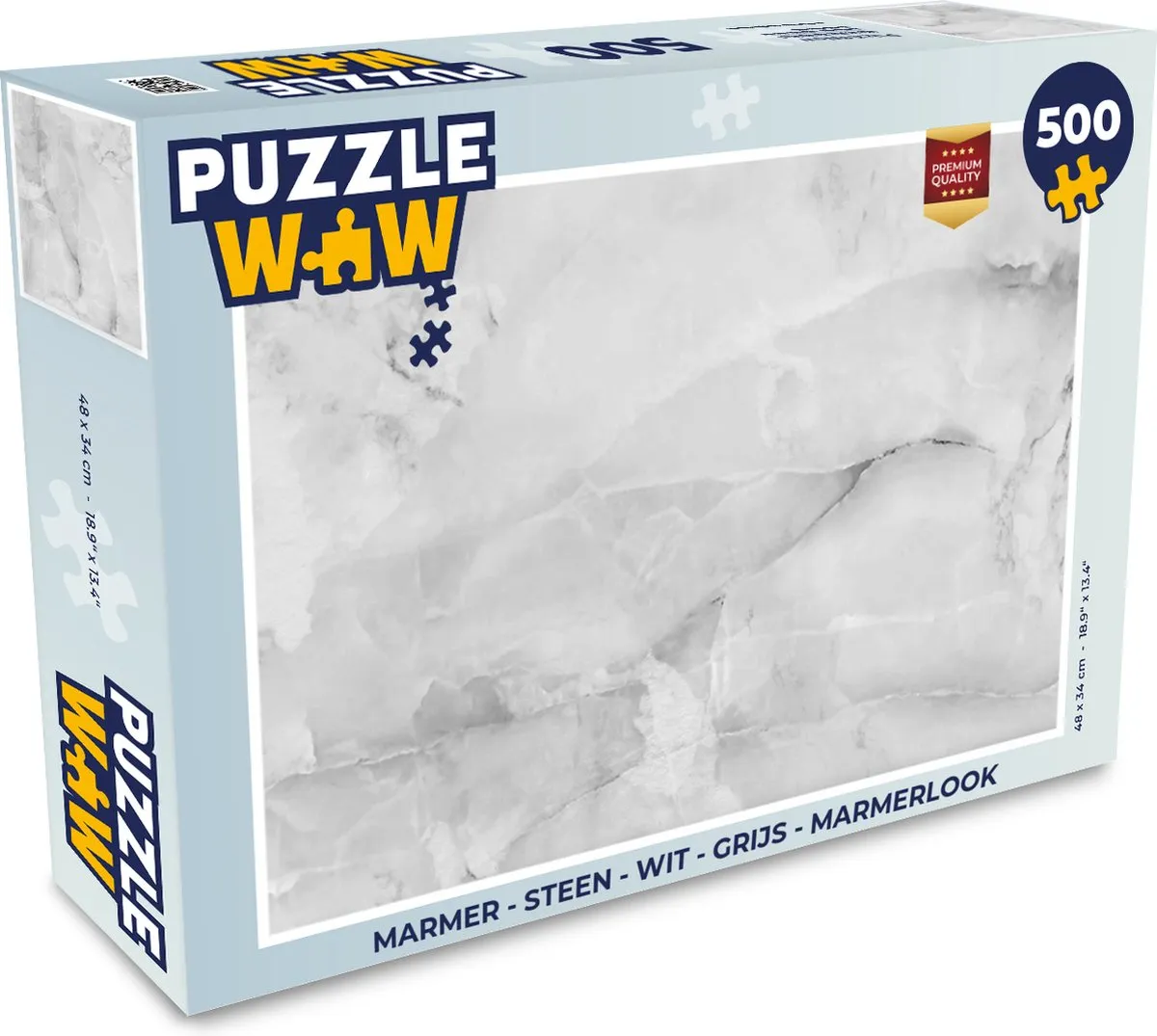 PuzzleWow Marmerlook Legpuzzel 500 Stuks - Multicolor