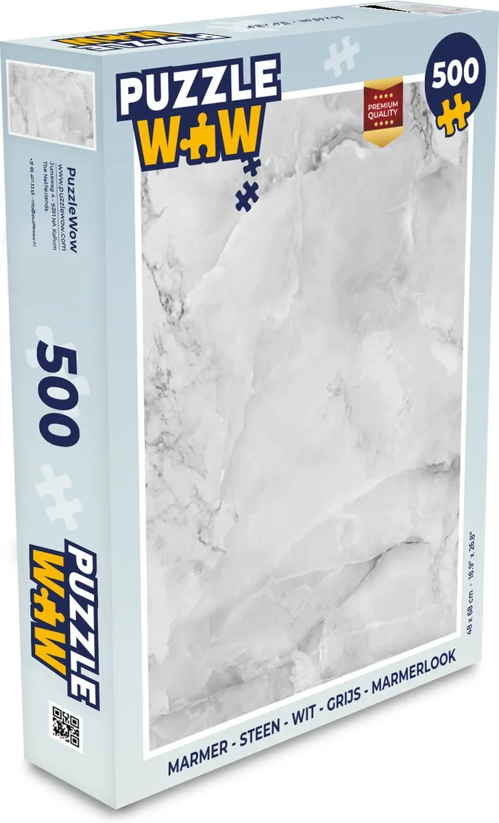 PuzzleWow Marmerlook Legpuzzel 500 Stuks - Multicolor