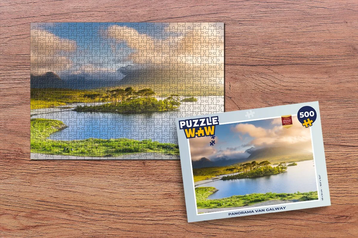 PuzzleWow Panorama Galway Legpuzzel 500 Stuks - Multicolor