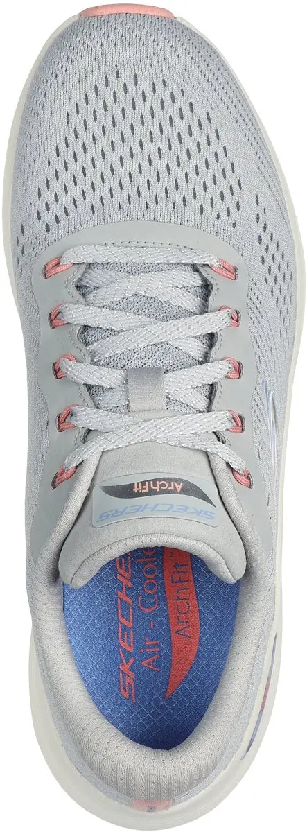 Skechers Arch Fit 2.0 Big League Dames Sneakers 38.5 - Lichtgrijs Multi