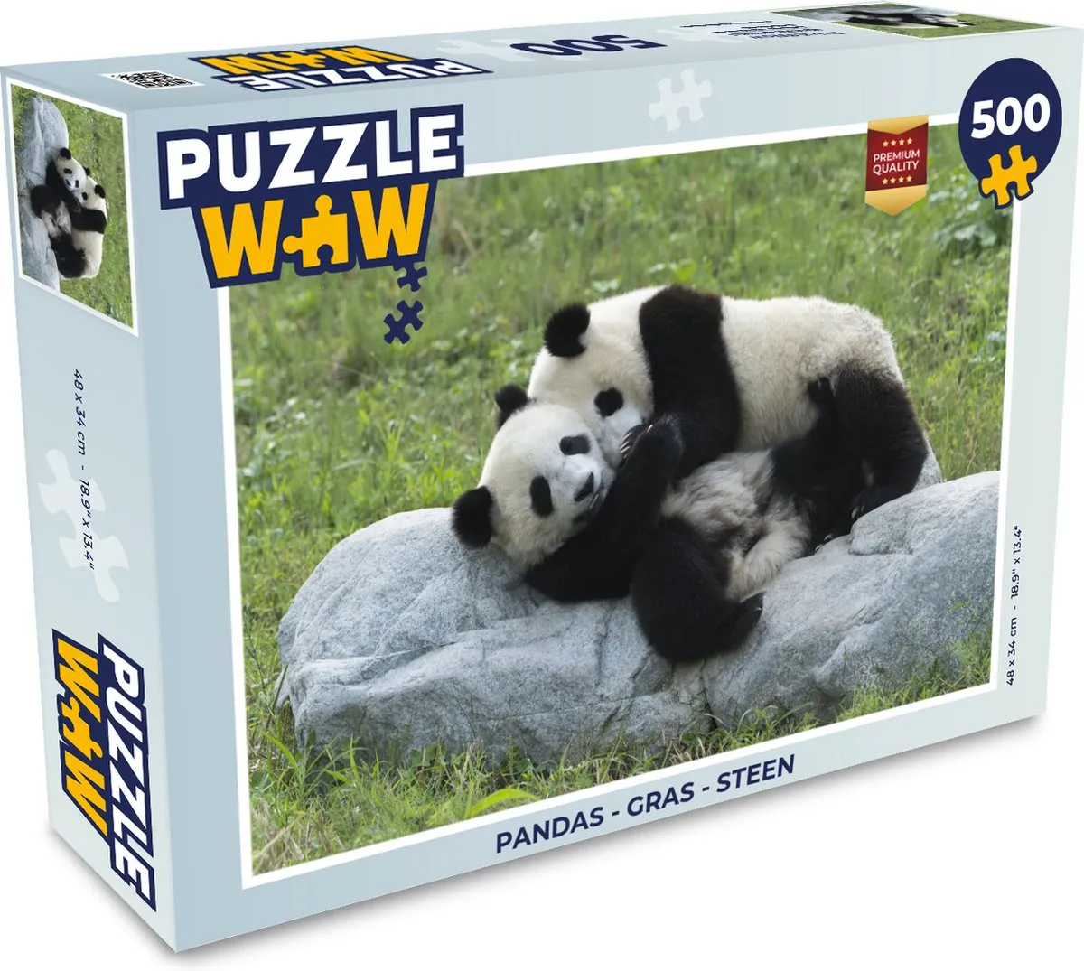 PuzzleWow Puzzel Pandas 500 Stuks - Multicolor
