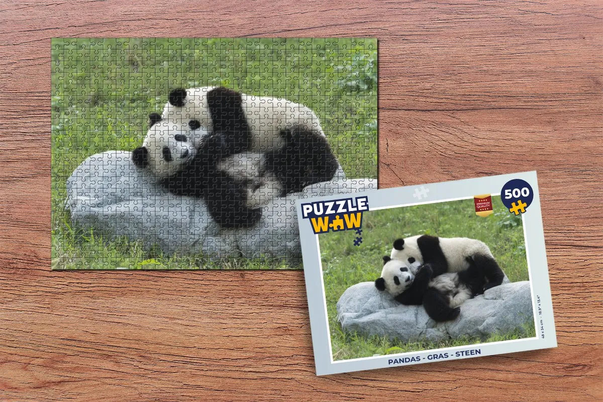 PuzzleWow Puzzel Pandas 500 Stuks - Multicolor