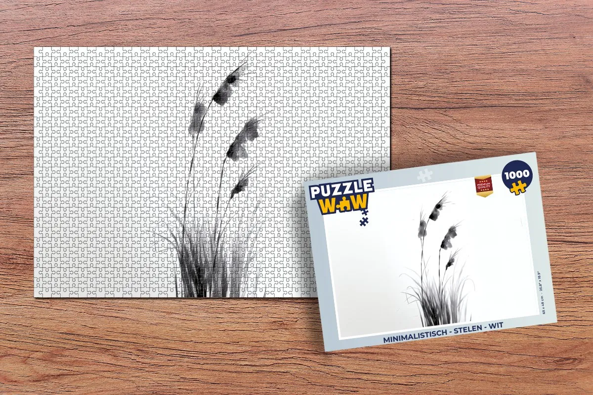 PuzzleWow Minimalistisch Puzzel 1000 Stuks - Wit