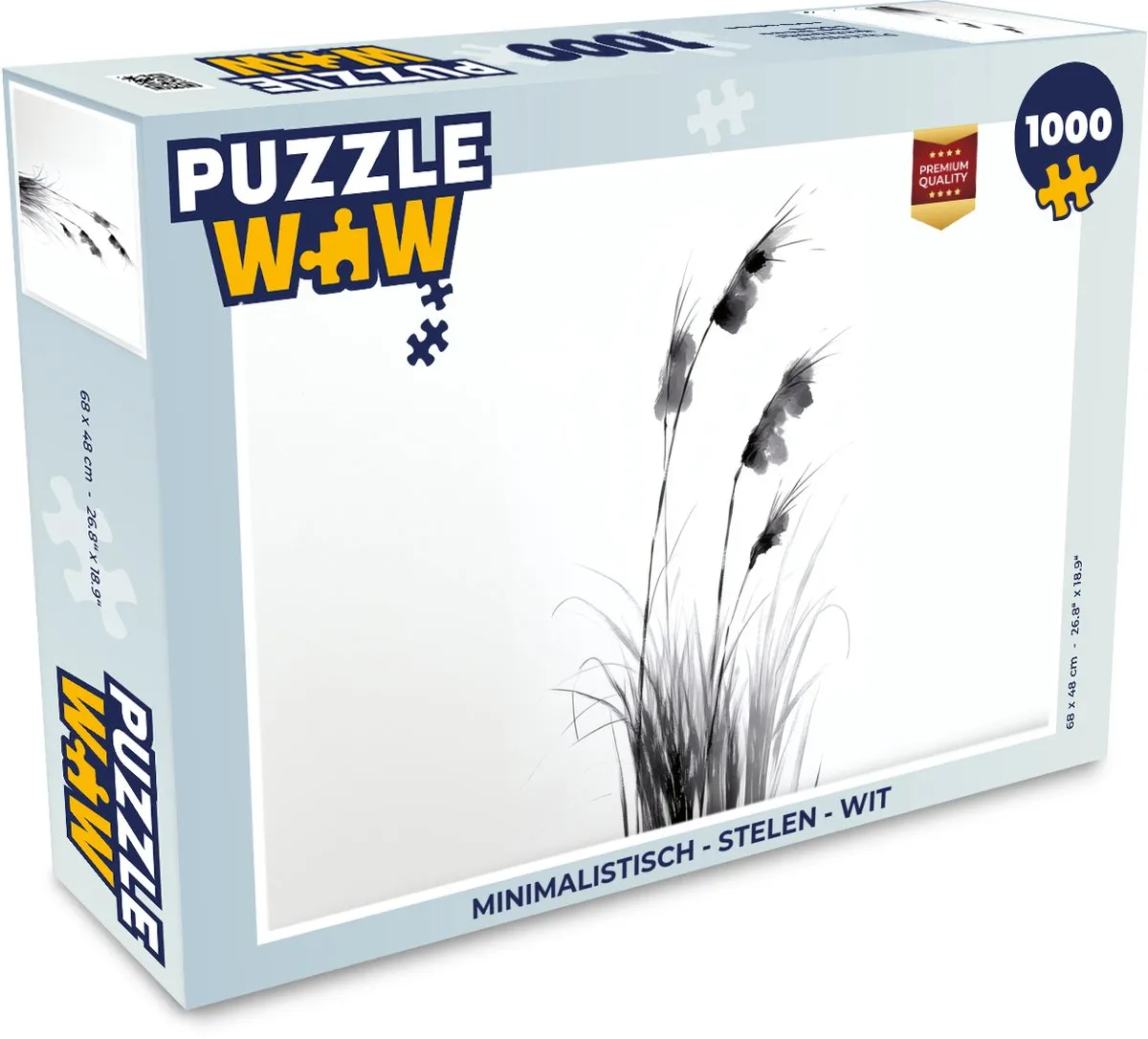 PuzzleWow Minimalistisch Puzzel 1000 Stuks - Wit