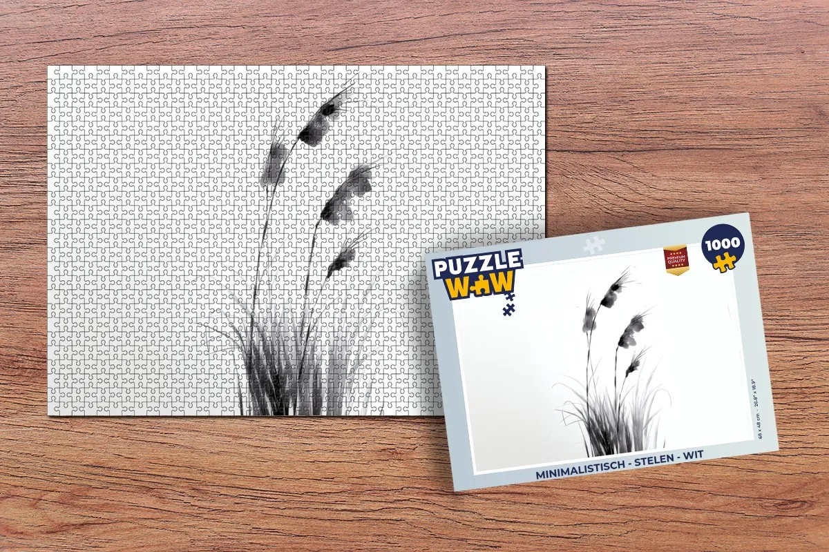 PuzzleWow Minimalistisch Puzzel 1000 Stuks - Wit