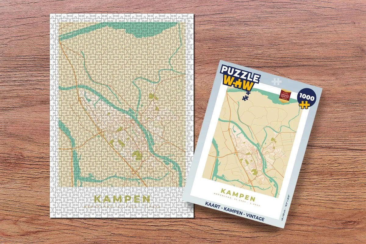 PuzzleWow Kampen Vintage Legpuzzel 1000 Stuks - Multicolor