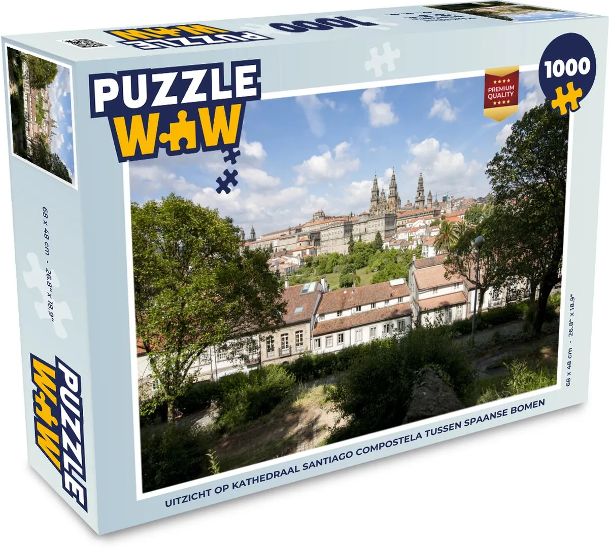 PuzzleWow Legpuzzel Santiago Compostela 1000 Stuks - Multicolor