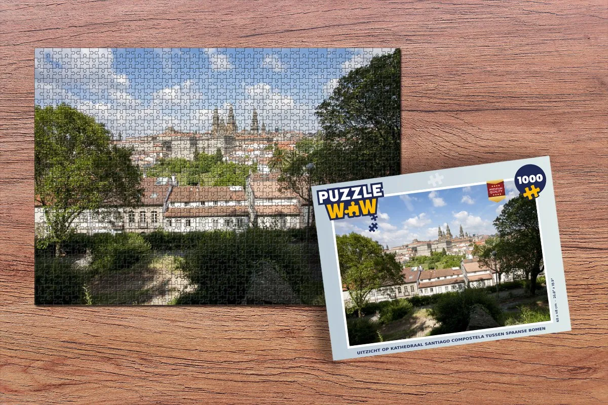 PuzzleWow Legpuzzel Santiago Compostela 1000 Stuks - Multicolor