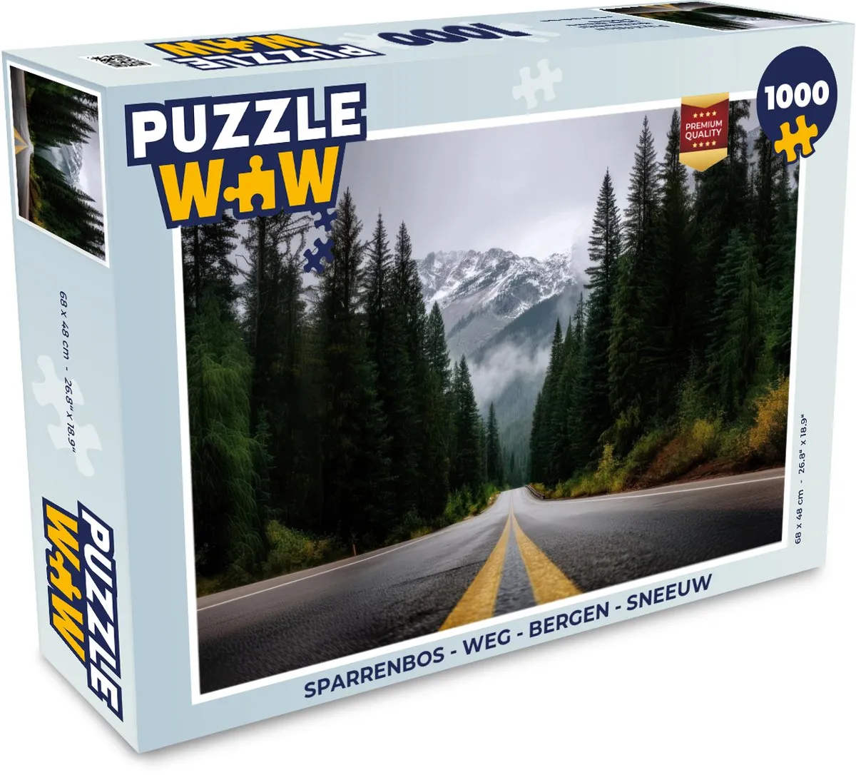 PuzzleWow Sparrenbos Weg Bergen Legpuzzel 1000 Stuks