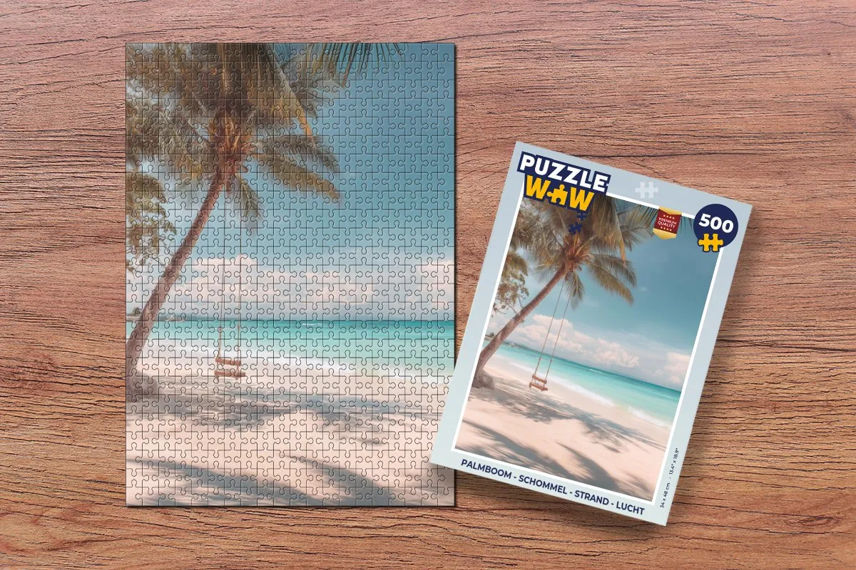 PuzzleWow Palmboom Schommel Strand Legpuzzel 500 Stuks